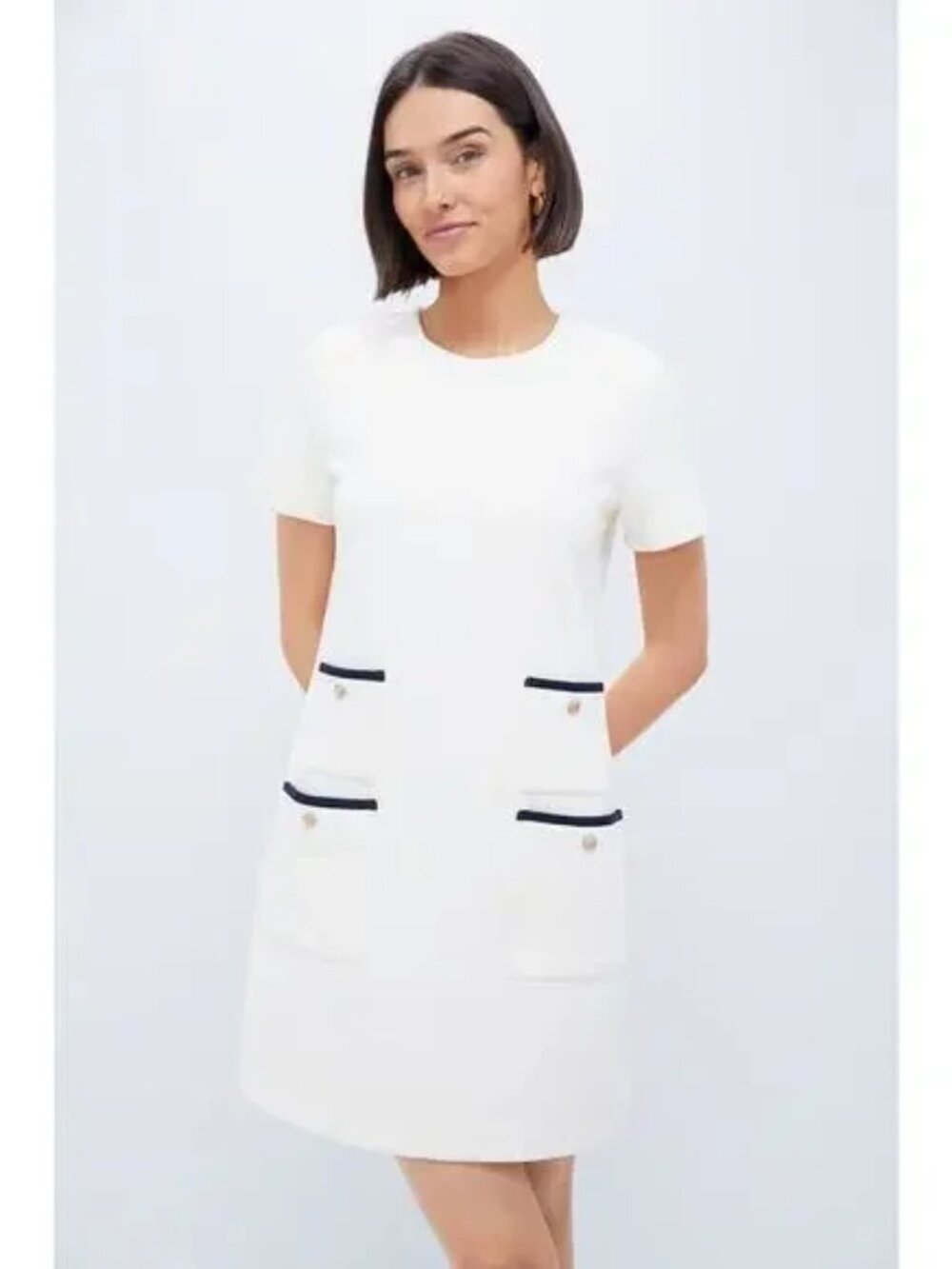 *SOLD* NWT Tuckernuck Francoise Dress Pearl White Short Sleeve M